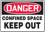 Accuform Safety Sign, DANGER CONFINED SPACE KEEP OUT, 7" x 10", Aluminum (MCSP108VA)