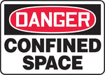 ACCUFORM SIGNS® Safety Sign, DANGER CONFINED SPACE, 10" x 14", Aluminum, Each