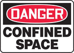 Accuform Safety Sign, DANGER CONFINED SPACE, 7" x 10", Plastic (MCSP116VP)