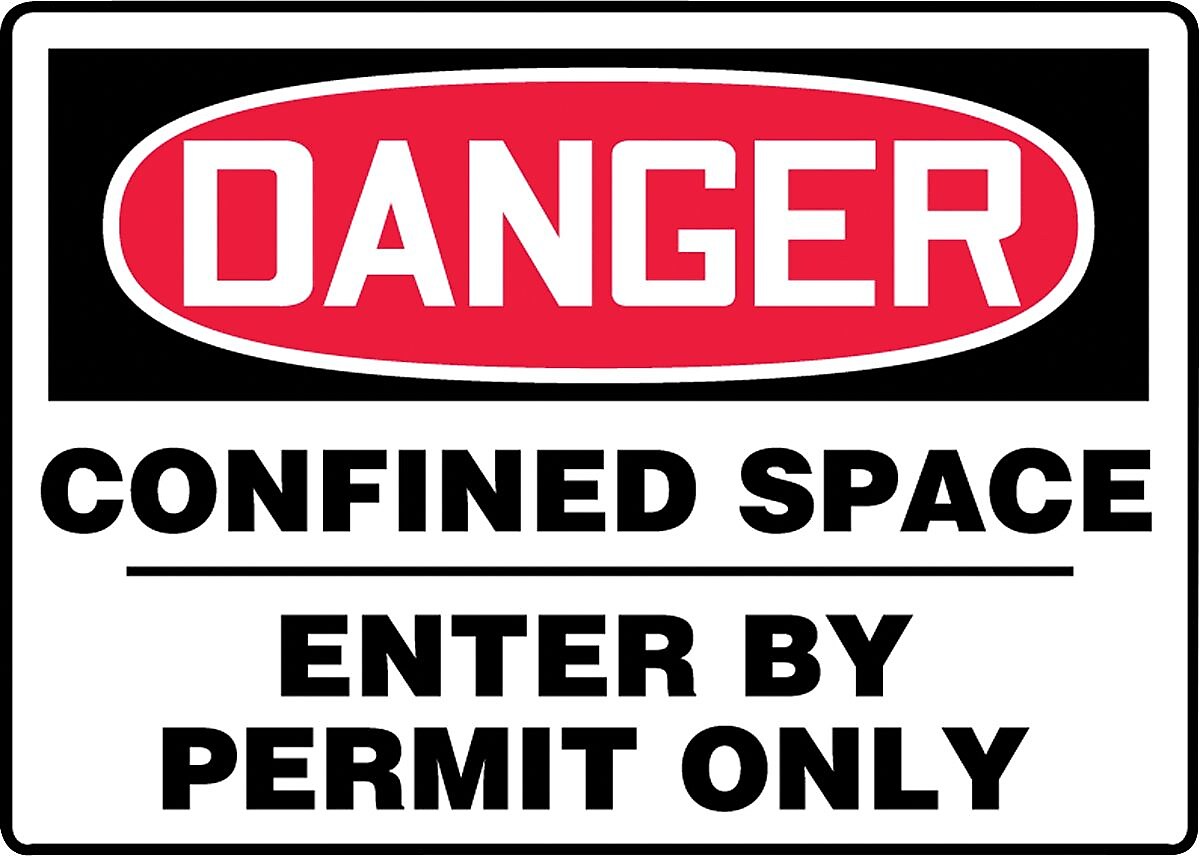 Accuform Safety Sign, DANGER CONFINED SPACE - ENTER BY PERMIT ONLY, 10" x 14", Plastic (MCSP001VP)