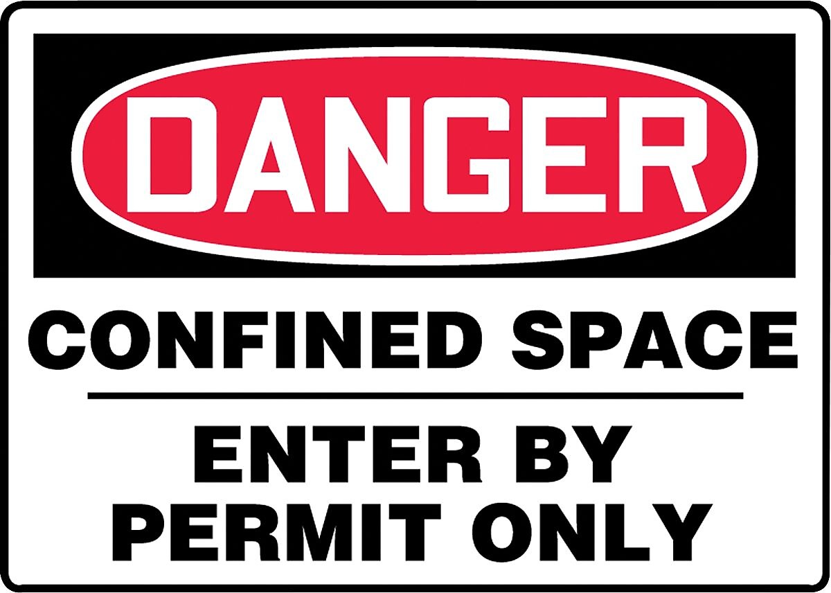 Accuform Safety Sign, DANGER CONFINED SPACE - ENTER BY PERMIT ONLY, 7" x 10", Plastic (MCSP130VP)