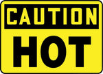 ACCUFORM SIGNS® Safety Sign, CAUTION HOT, 10" x 14", Aluminum, Each
