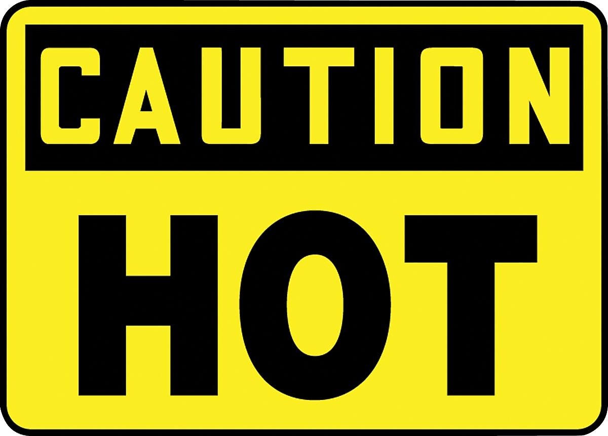 ACCUFORM SIGNS® Safety Sign, CAUTION HOT, 7" x 10", Aluminum, Each