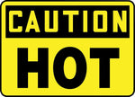 ACCUFORM SIGNS® Safety Sign, CAUTION HOT, 7" x 10", Aluminum, Each