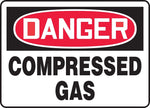 ACCUFORM SIGNS® Safety Sign, DANGER COMPRESSED GAS, 7" x 10", Aluminum, Each