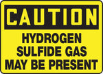 ACCUFORM SIGNS® Safety Sign, CAUTION HYDROGEN SULFIDE GAS MAY BE PRESENT, 7" x 10", Plastic, Each