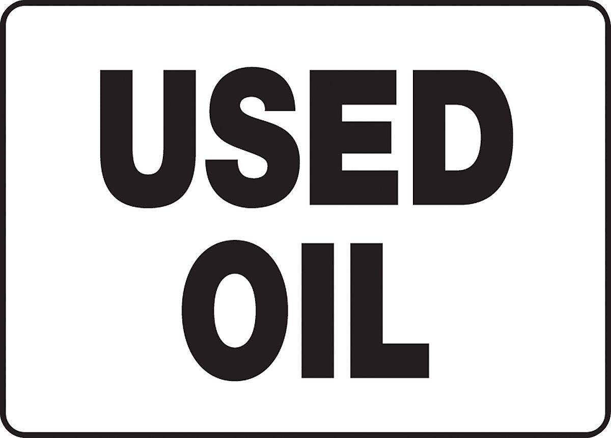 ACCUFORM SIGNS® Safety Sign, USED OIL, 10" x 14", Plastic, Each