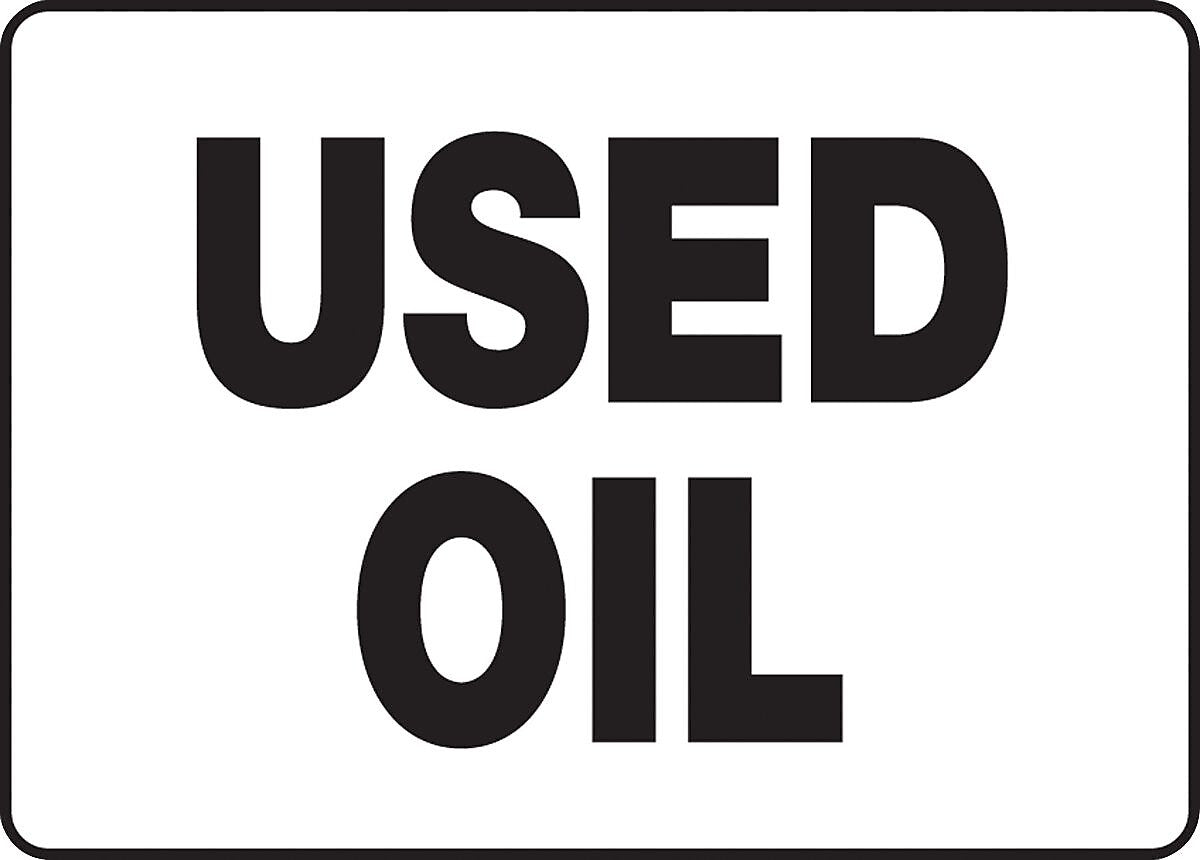 ACCUFORM SIGNS® Safety Sign, USED OIL, 10" x 14", Aluminum, Each