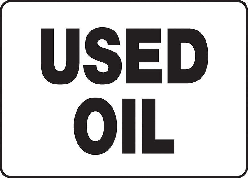 ACCUFORM SIGNS® Safety Sign, USED OIL, 10" x 14", Aluminum, Each
