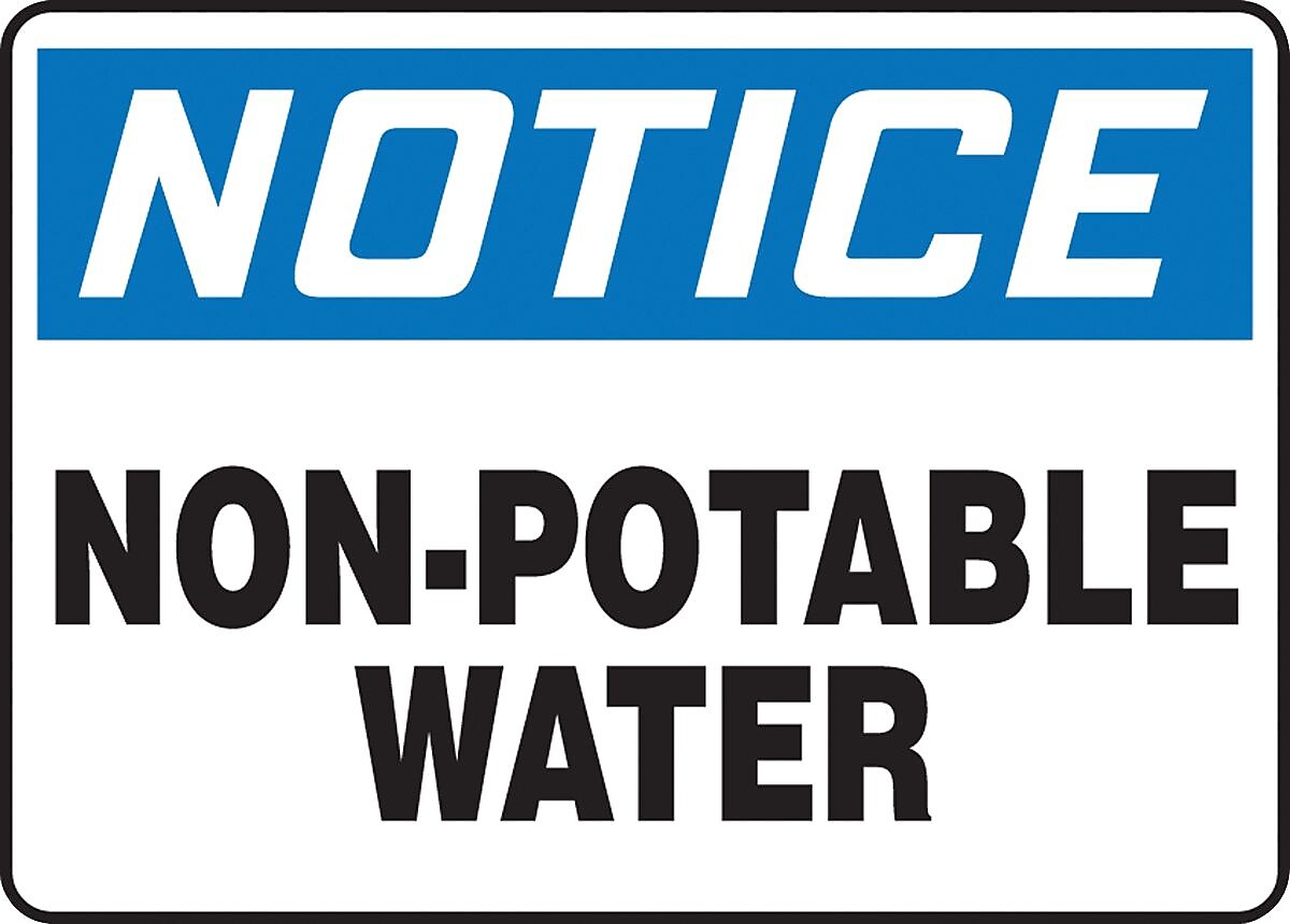 ACCUFORM SIGNS® Safety Sign, NOTICE NON-POTABLE WATER, 10" x 14", Plastic, Each