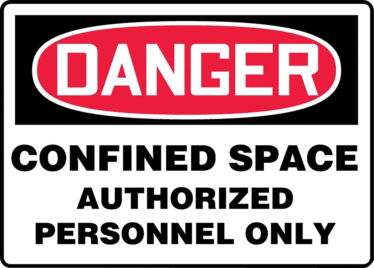 ACCUFORM SIGNS® Safety Sign, DANGER CONFINED SPACE AUTHORIZED PERSONNEL ONLY, 10" x 14", Aluminum