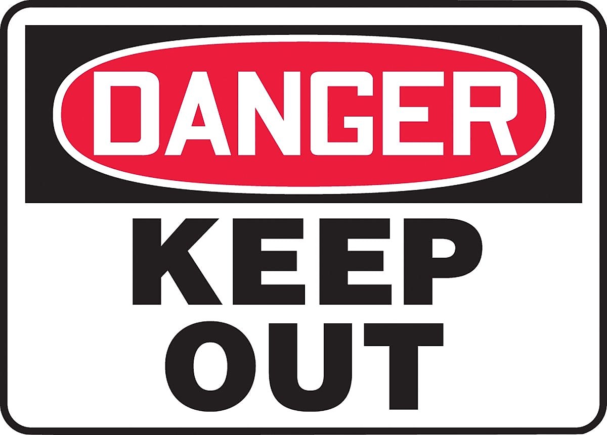 ACCUFORM SIGNS® Safety Sign, DANGER KEEP OUT, 10" x 14", Plastic, Each