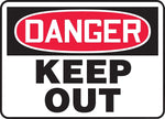 Accuform Safety Sign, DANGER KEEP OUT, 7" x 10", Plastic (MADM145VP)