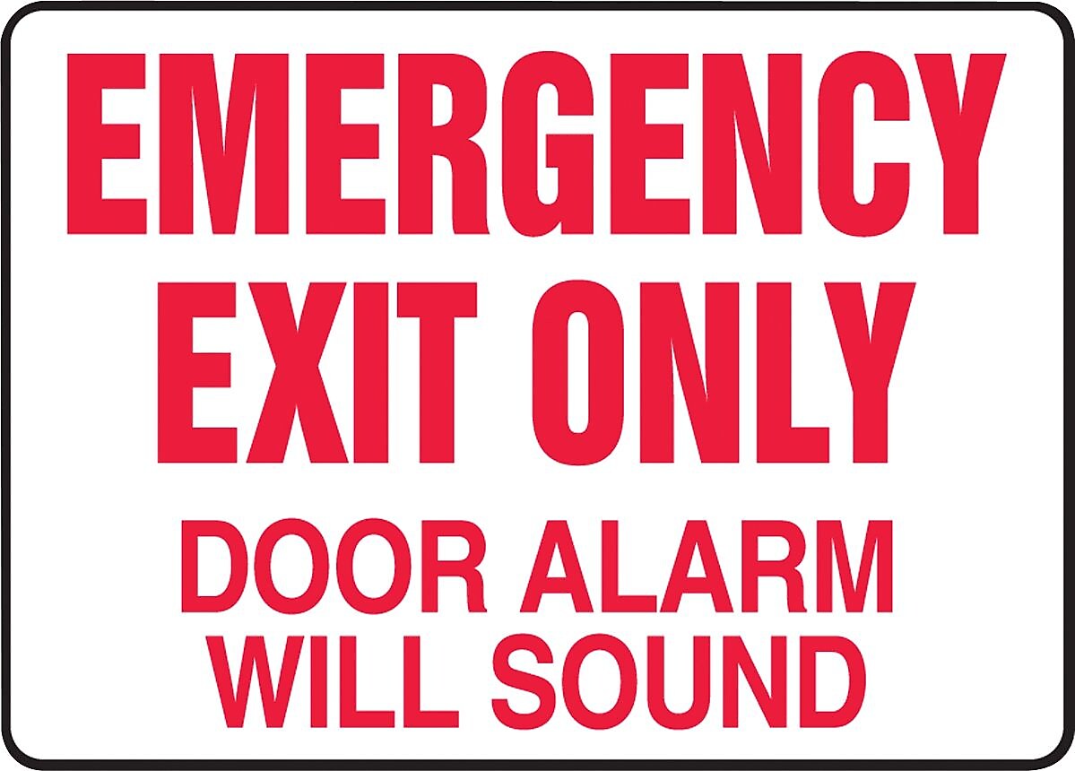 Accuform Safety Sign, Emergency Exit Only, 7" X 10", Adhesive Vinyl (MEXT591VS)