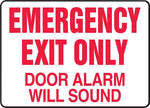 Accuform Safety Sign, Emergency Exit Only, 7" X 10", Adhesive Vinyl (MEXT591VS)