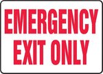Accuform Safety Sign, Emergency Exit Only, 10" X 14", Adhesive Vinyl (MEXT918VS)