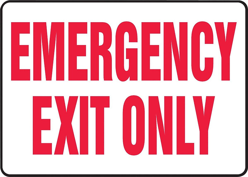 Accuform Safety Sign, Emergency Exit Only, 7" X 10", Adhesive Vinyl (MEXT584VS)