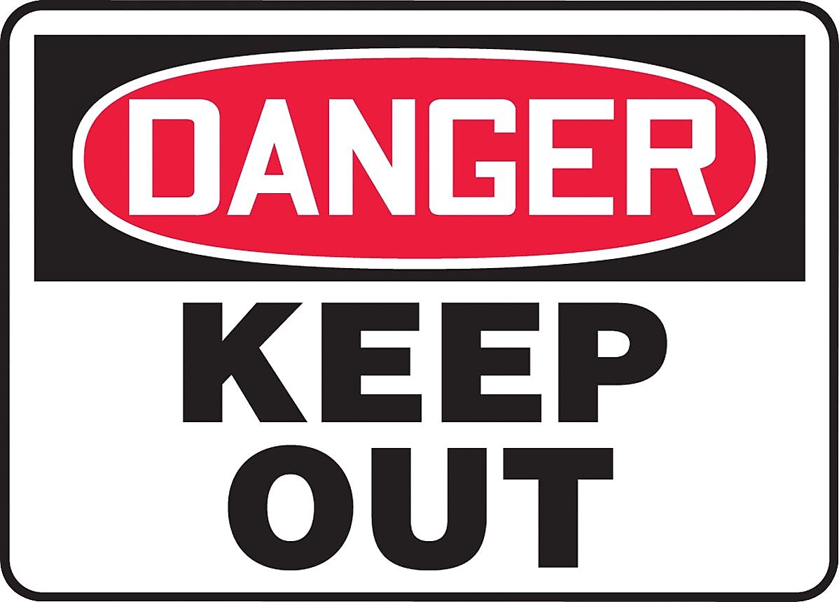 Accuform Signs® Safety Sign, Danger, 10" X 14", Adhesive Vinyl, Ea (MADM146VS)