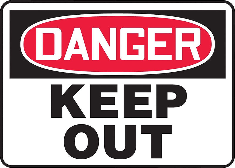 Accuform Signs® Safety Sign, Danger, 10" X 14", Adhesive Vinyl, Ea (MADM146VS)