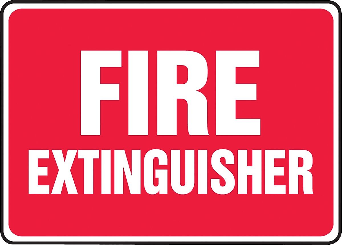 Accuform Safety Sign, Fire Extinguisher, 7" X 10", Adhesive Vinyl (MFXG477VS)
