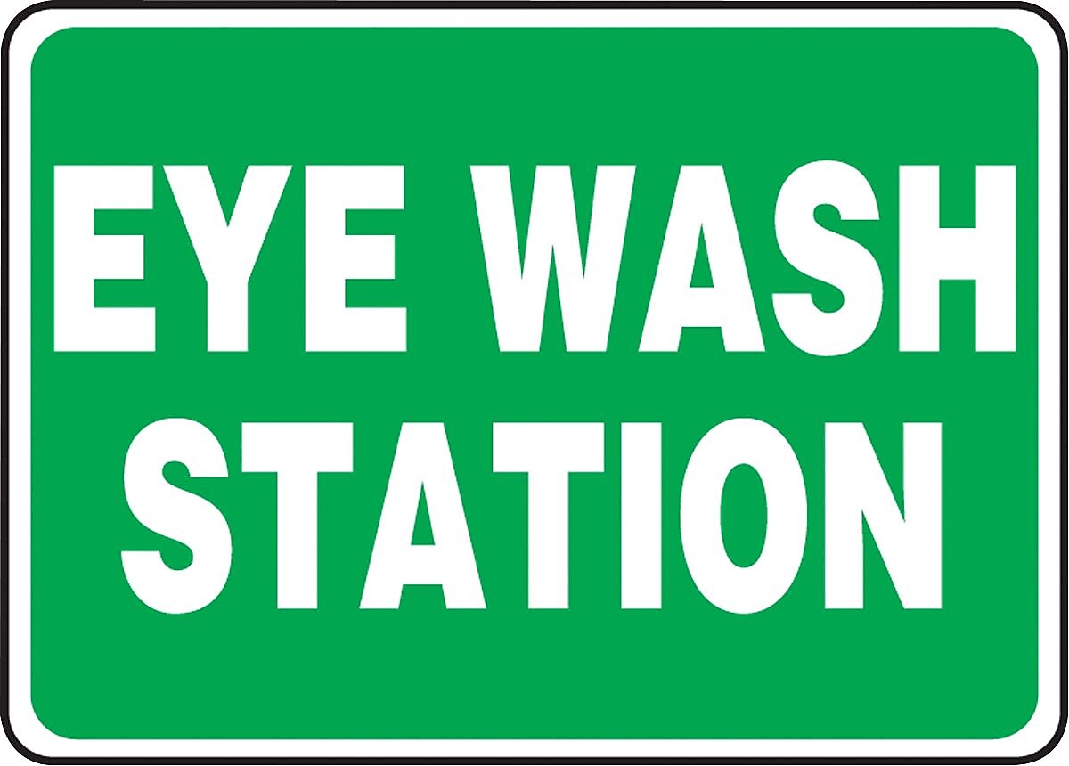 Accuform Safety Sign, Eye Wash Station, 10" X 14", Adhesive Vinyl (MFSD988VS)