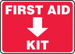 Accuform Signs® Safety Sign, First Aid Kit, 10" X 14", Adhesive Vinyl, Ea