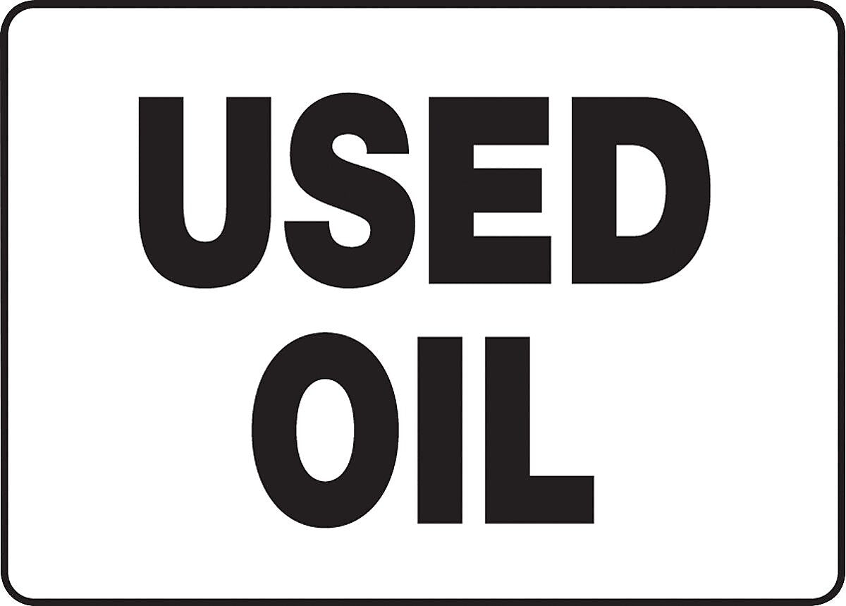 Accuform Signs® Safety Sign, Used Oil, 10" X 14", Adhesive Vinyl, Ea