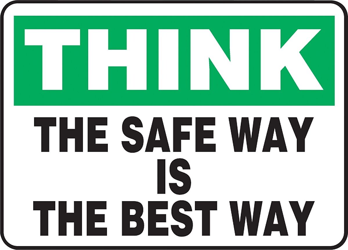 Accuform Safety Sign, Think, 7" X 10", Adhesive Vinyl (MGNF983VS)