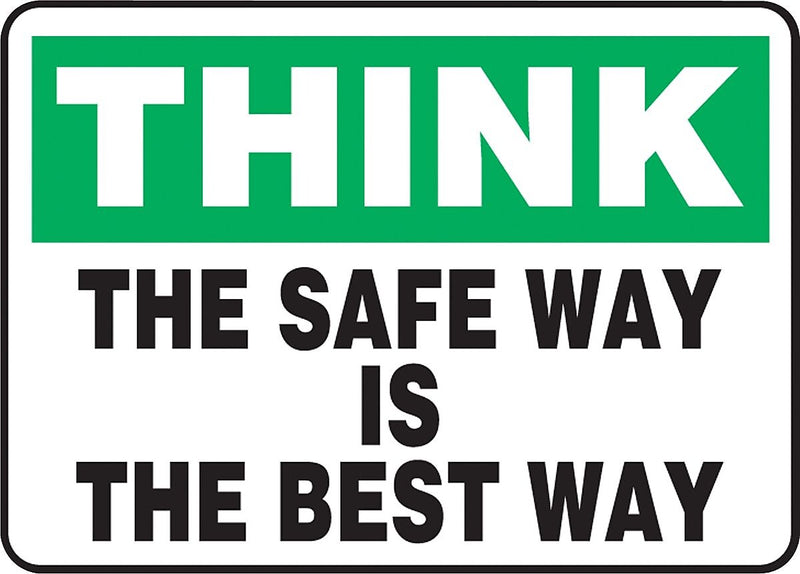 Accuform Safety Sign, Think, 10" X 14", Adhesive Vinyl (MGNF999VS)