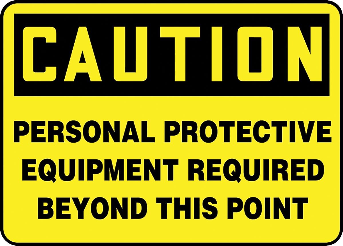 Accuform Safety Sign, Caution, 7" X 10", Adhesive Vinyl (MPPE796VS)