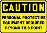 Accuform Safety Sign, Caution, 7" X 10", Adhesive Vinyl (MPPE796VS)