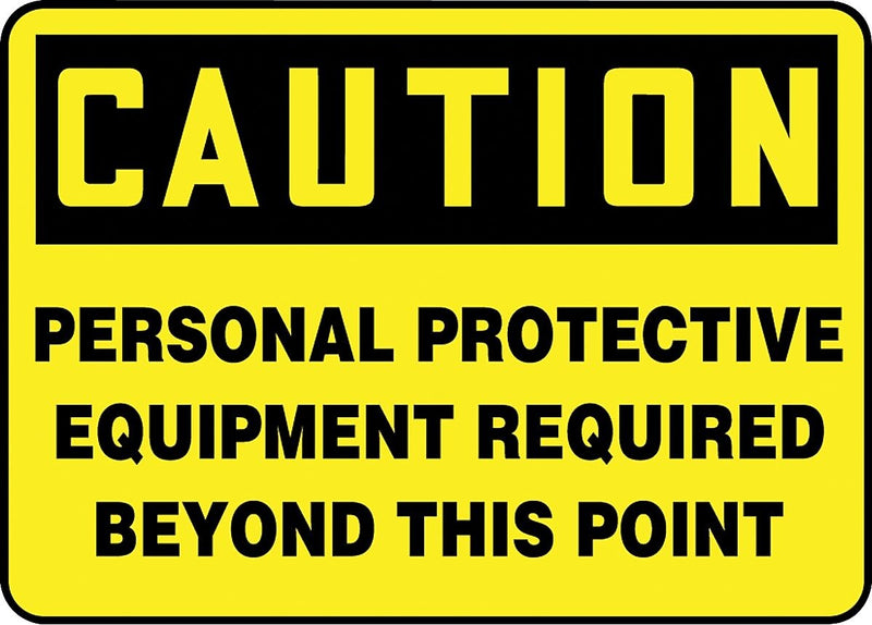 Accuform Safety Sign, Caution, 10" X 14", Adhesive Vinyl (MPPA656VS)