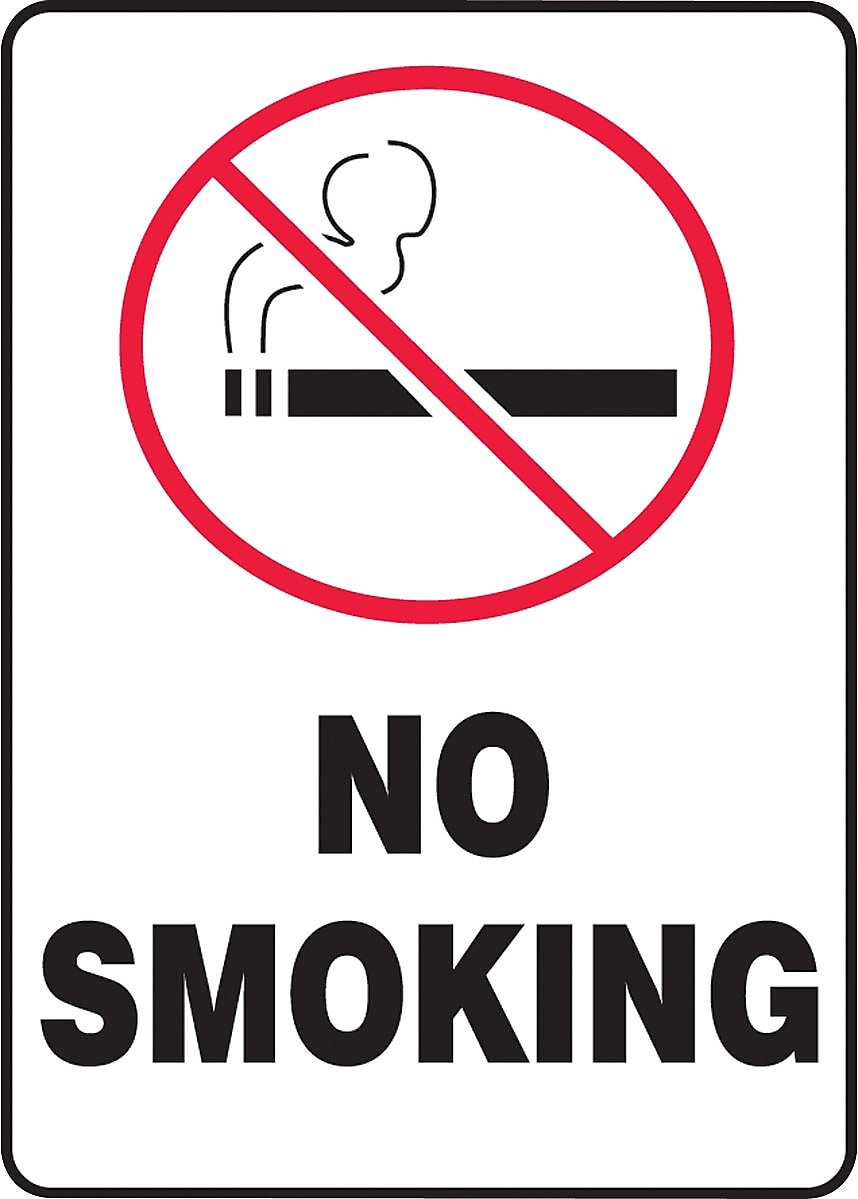 Accuform Safety Sign, No Smoking, 10" X 7", Adhesive Vinyl (MSMK407VS)