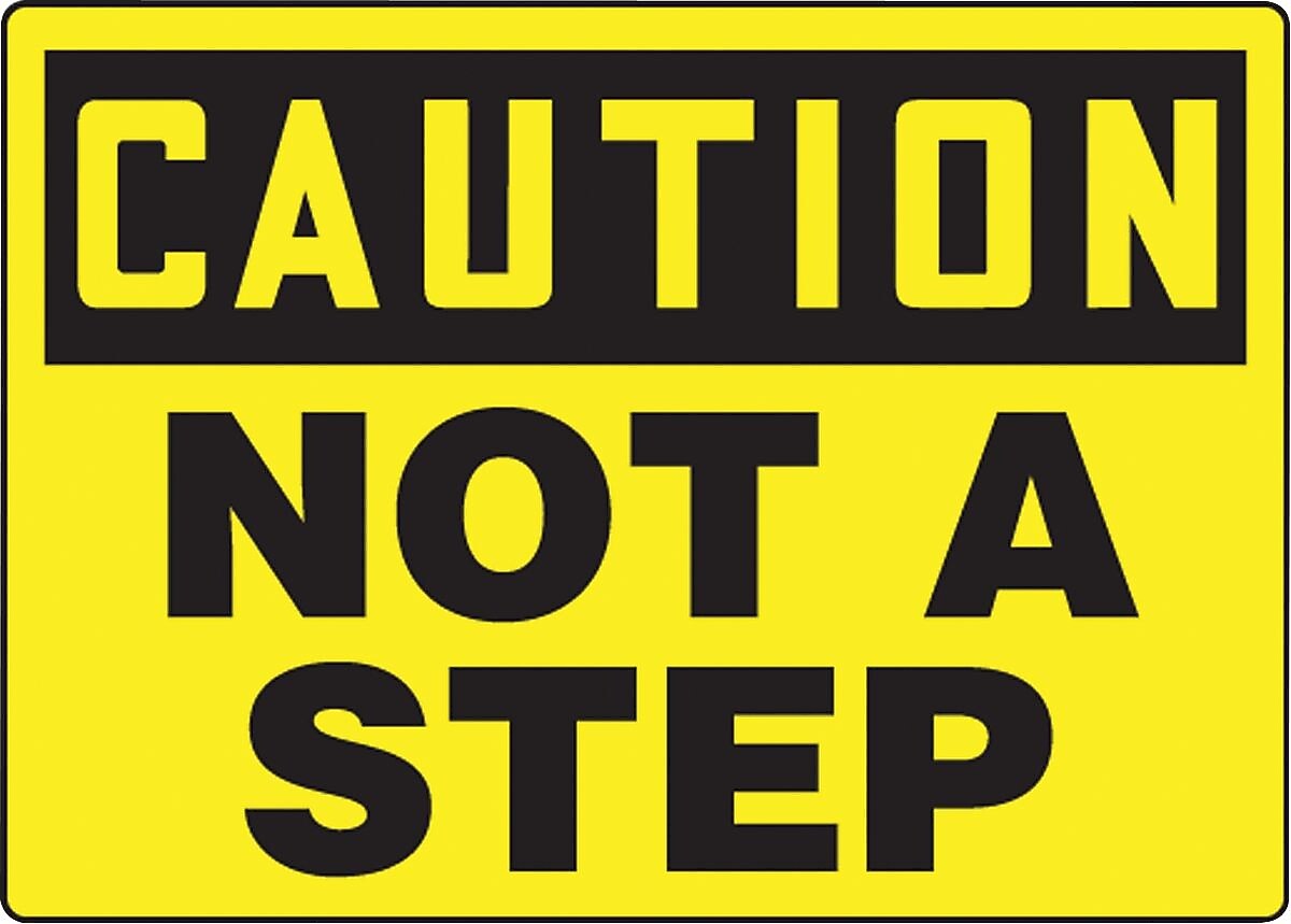 Accuform Signs® Safety Sign, Caution, 10" X 14", Adhesive Vinyl, Ea (MSTF649VS)