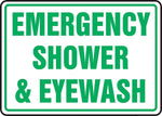 Accuform Safety Sign, Emergency Shower & Eyewash, 10" X 14", Adhesive Vinyl (MFSD542VS)