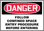Accuform Signs® Safety Sign, Danger, 10" X 14", Plastic, Ea