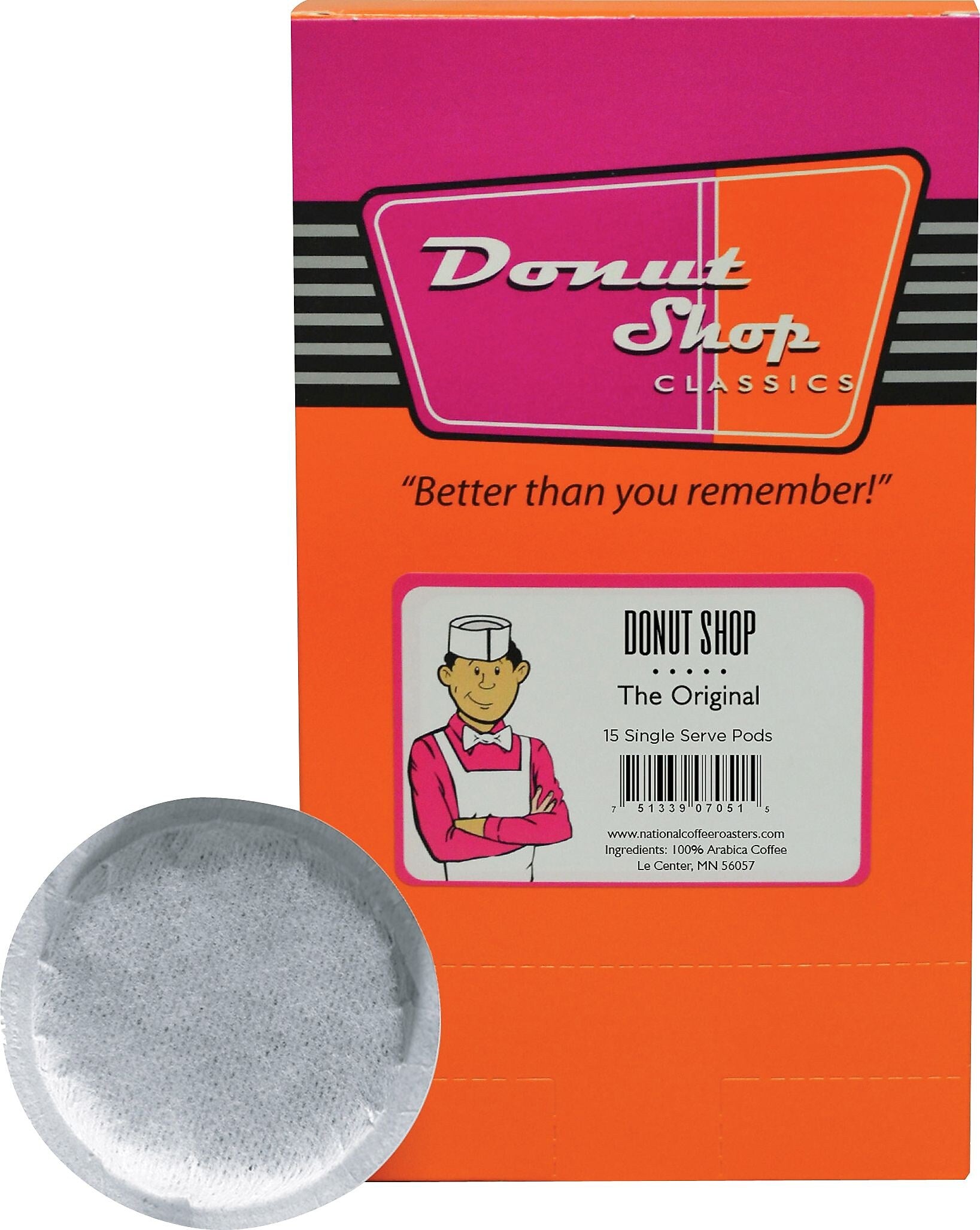 National Coffee Roasters Donut Shop Coffee Soft Pods, Medium Roast, 15/Box (NCR599961590)