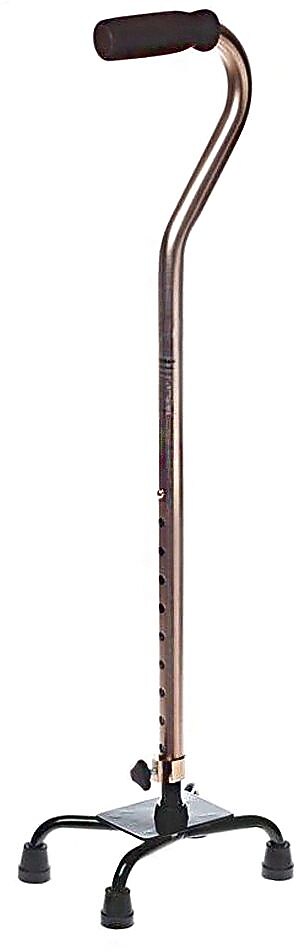 Medline Small Base Aluminum Quad Canes, Bronze (MDS86222BRZH)