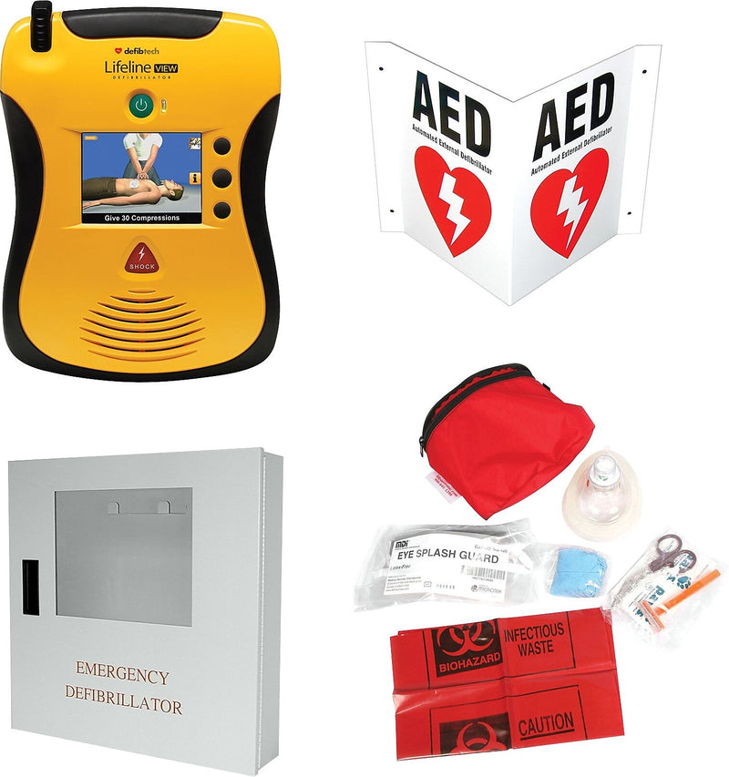 Defibtech Lifeline VIEW Semi-Automatic AED Package (BVPVIEWB)