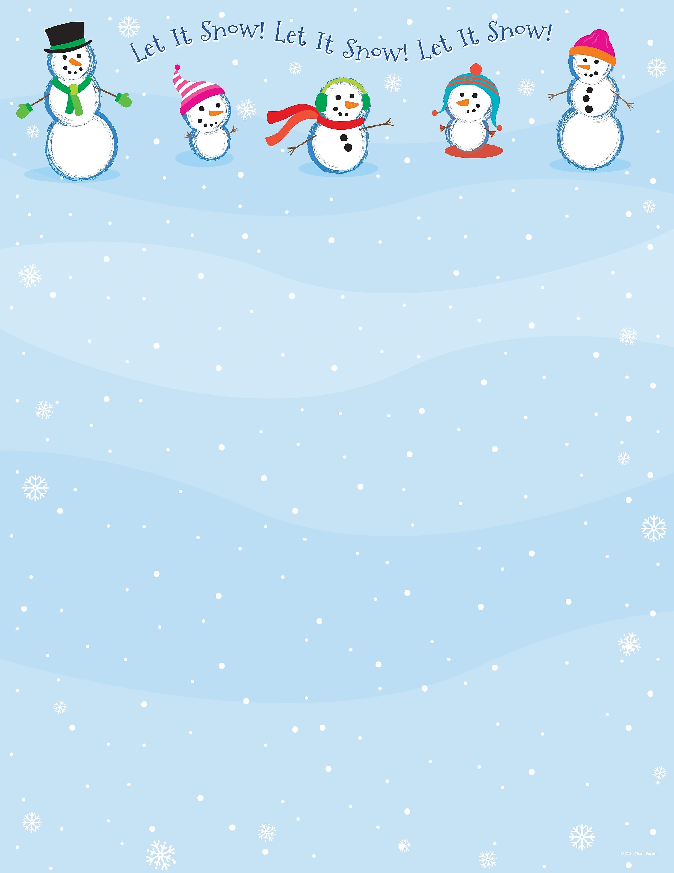 Great Papers! Let It Snowmen Letterhead, 80/Pack