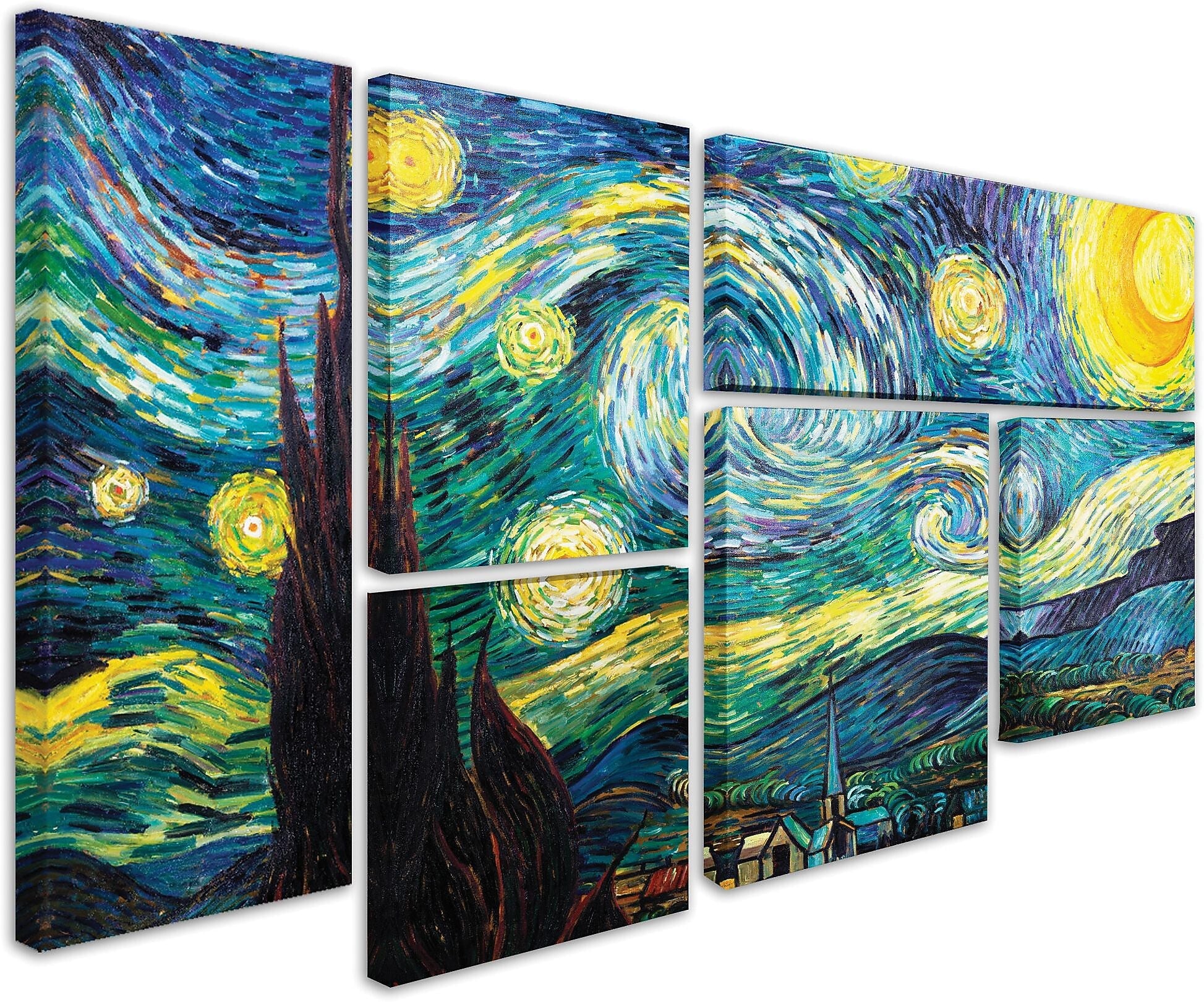 Vincent van Gogh 'Starry Night' Gallery-Wrapped Canvas Art, 6-Panel Set