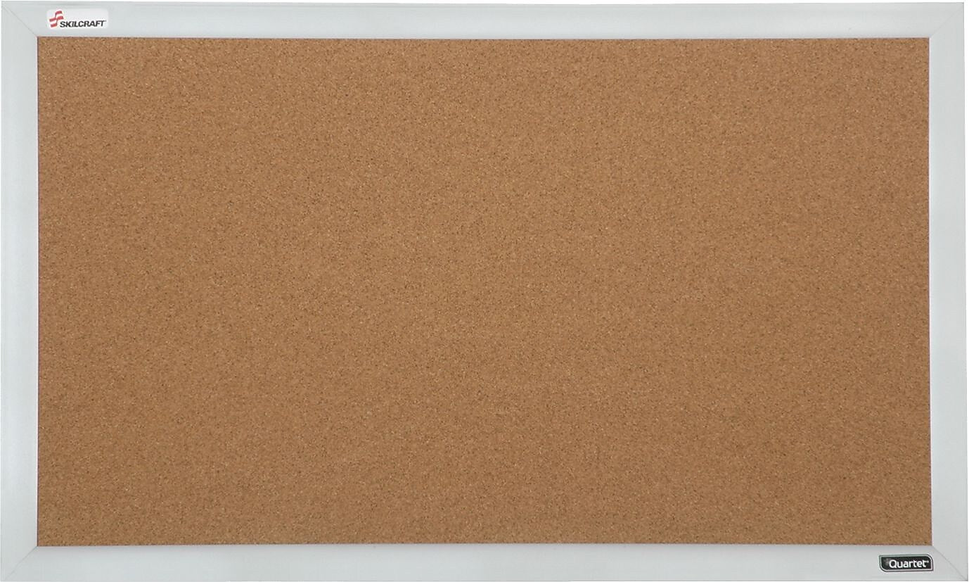 AbilityOne Cubicle Cork Board, 21 1/2 x 32, Aluminum Frame (7195015679517)