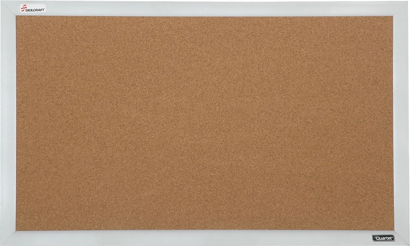 AbilityOne Cubicle Cork Board, 21 1/2 x 32, Aluminum Frame (7195015679517)