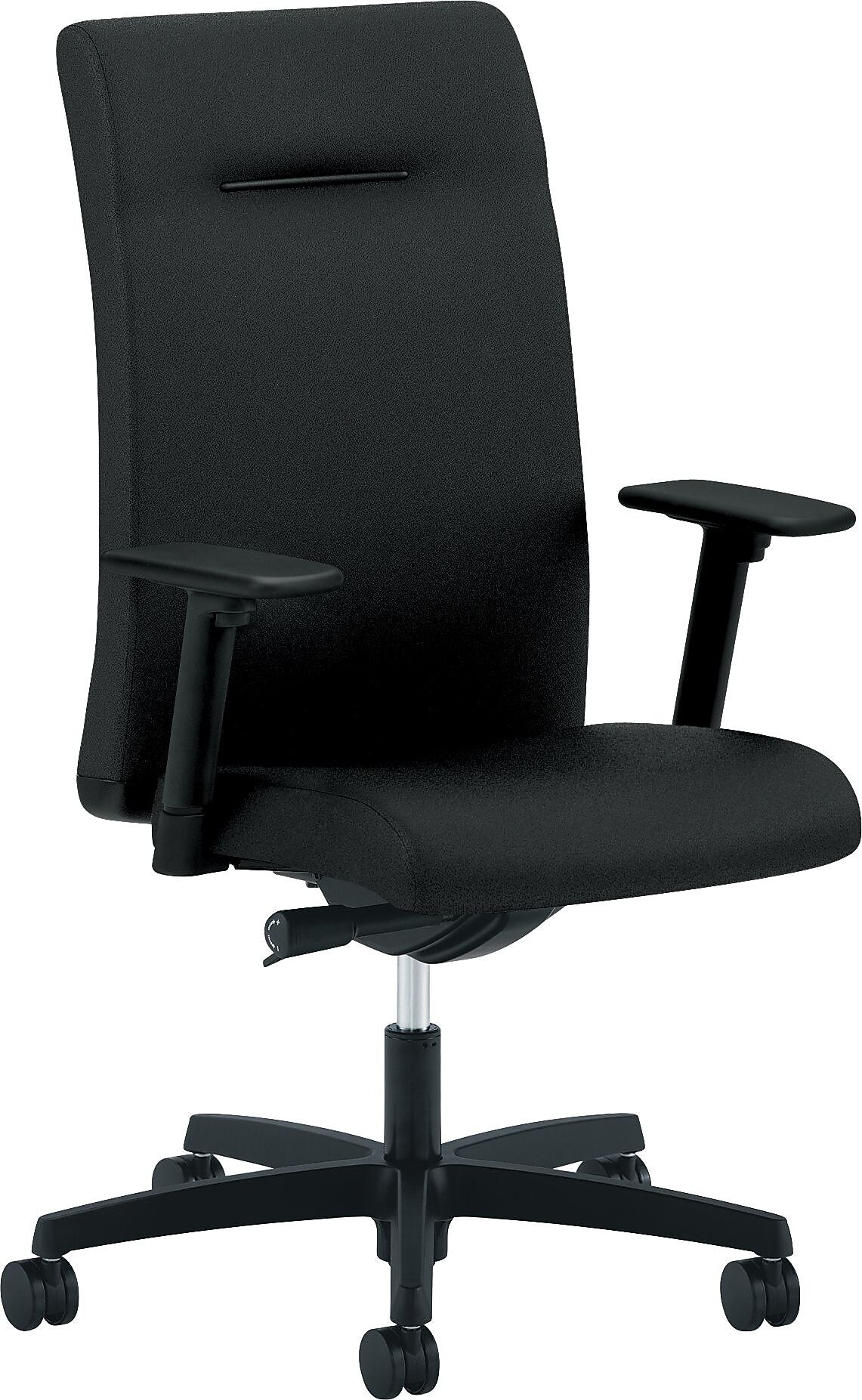 HON Ignition Executive High-Back Chair with Synchro-Tilt and Back Angle, Adjustable Arms, Fabric, Black