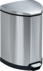 Safco Stainless Steel Step Trash Can, 4 Gallon, Black (9685SS)