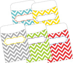 Barker Creek Chevron Beautiful Peel & Stick Library Pockets, 5.125" x 3.5", 30/Pack (LL1231)