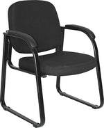 Reception Lounge Series SLED Base Guest Chair, Black Fabric