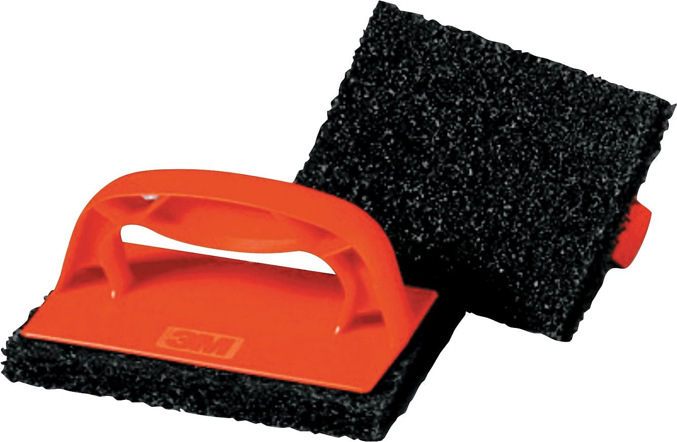 Scotch-Brick® Brittle Scrubber, Red/Black, 4 Pack, 3/Case