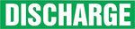 Accuform DISCHARGE Snap Tite Stock Pipe Marker For 2 1/4" - 3"Dia. Pipe, White/Green (RPK265STC)