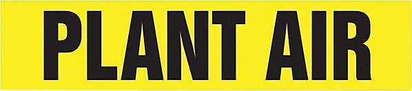 Accuform PLANT AIR Self Stick Stock Pipe Marker For 2 1/2" - 6"Dia. Pipe, Black/Yellow (RPK563SSD)
